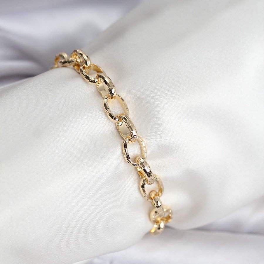 14K Gold Color Plated Laser Chain Model CM Women s Bracelet