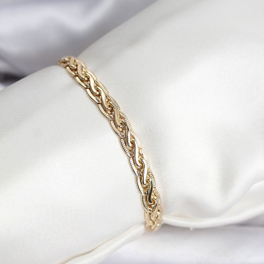 14K Gold Color Plated Laser Chain Model CM Women s Bracelet