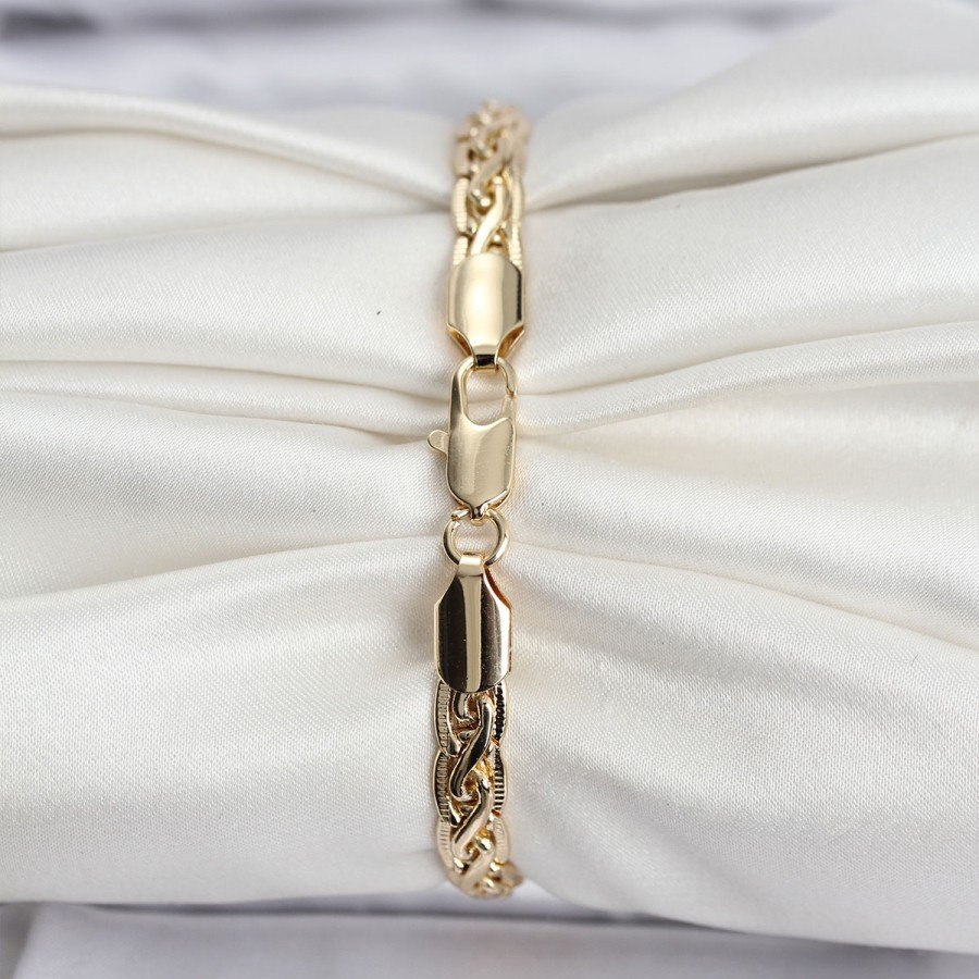 14K Gold Color Plated Laser Chain Model CM Women s Bracelet