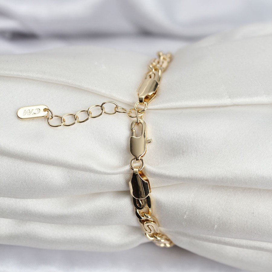 14K Gold Color Plated Chain Model CM Women s Bracelet