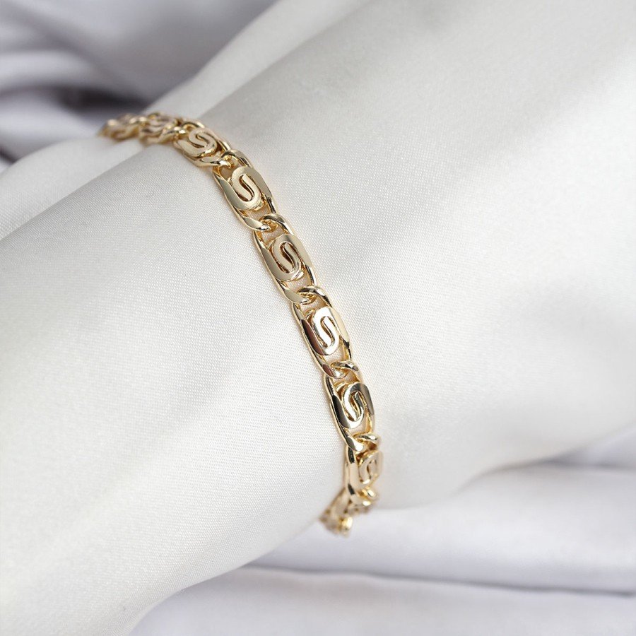 14K Gold Color Plated Chain Model CM Women s Bracelet
