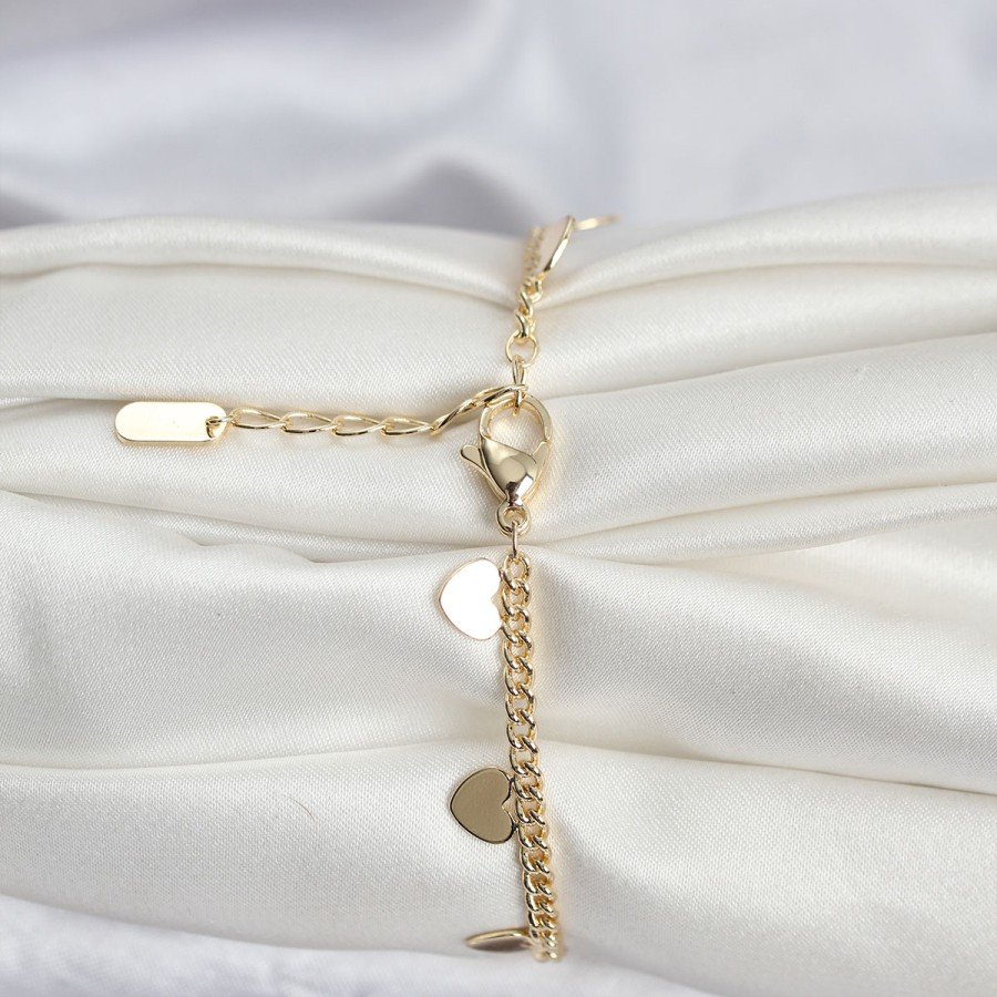 14K Gold Color Plated Heart Model CM Women s Bracelet