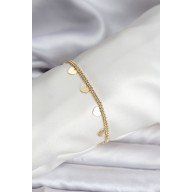 14K Gold Color Plated Heart Model CM Women's Bracelet