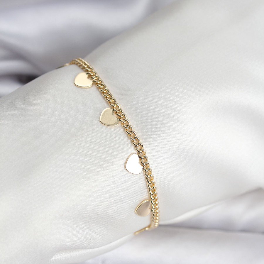 14K Gold Color Plated Heart Model CM Women s Bracelet