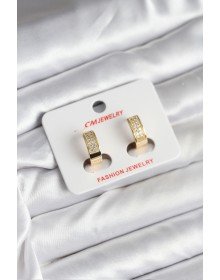 14K Gold Color Plated Zircon Stone Ring CM Women's Earring