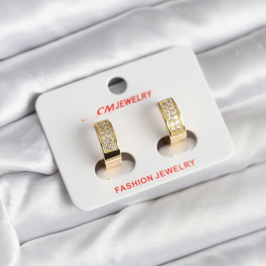 14K Gold Color Plated Zircon Stone Ring CM Women s Earring