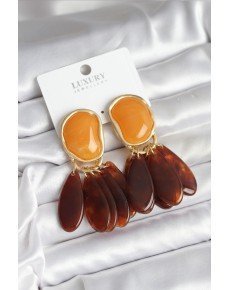 Brass Gold Color Vintage Model Women's Earrings