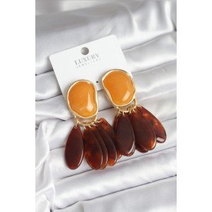 Brass Gold Color Vintage Model Women's Earrings Brass Gold Color Vintage Model Women's Earrings