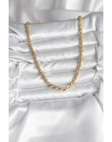 14K Gold Color Plated Twist Model CM Women's Necklace
