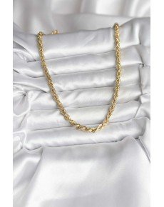 14K Gold Color Plated Twist Model CM Women's Necklace