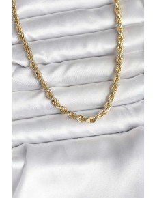 14K Gold Color Plated Twist Model CM Women's Necklace