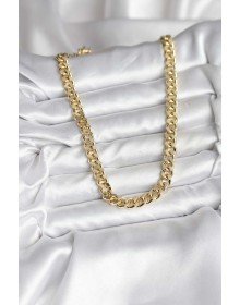14K Gold Color Plated Thick Chain Model CM Women's Necklace