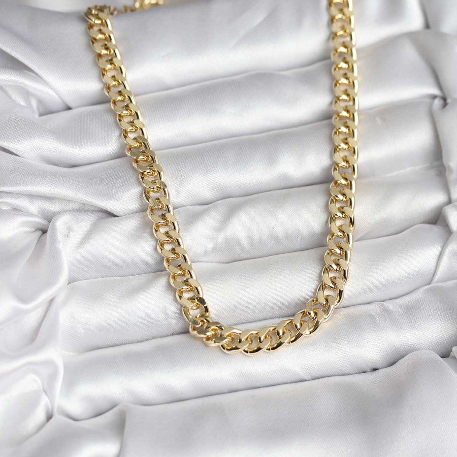 14K Gold Color Plated Thick Chain Model CM Women s Necklace 14K Gold Color Plated Thick Chain Model CM Women s Necklace