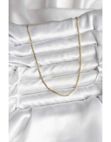 14K Gold Color Plated Crushed Chain Model CM Women's Necklace