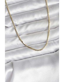14K Gold Color Plated Crushed Chain Model CM Women's Necklace