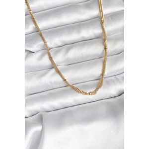 14K Gold Color Plated Ball Chain Model CM Women's Necklace