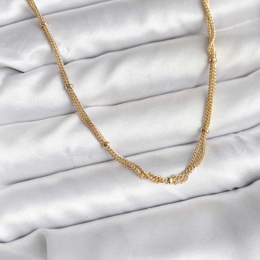 14K Gold Color Plated Ball Chain Model CM Women s Necklace