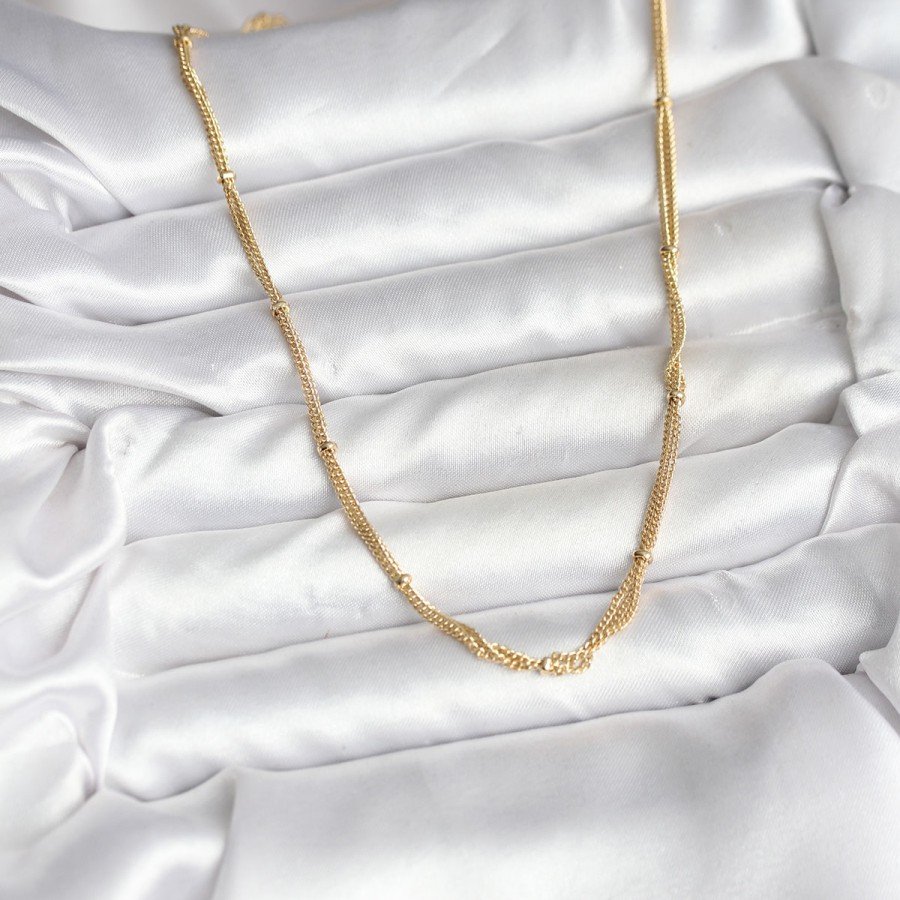 14K Gold Color Plated Ball Chain Model CM Women s Necklace