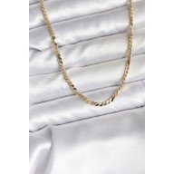 14K Gold Color Plated Crushed Snake Chain Model CM Women's Necklace