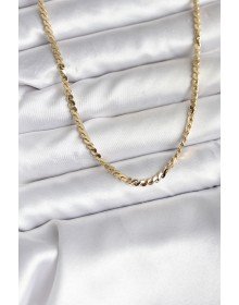 14K Gold Color Plated Crushed Snake Chain Model CM Women's Necklace