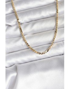 14K Gold Color Plated Crushed Snake Chain Model CM Women's Necklace