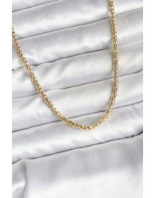 14K Gold Color Plated Pipe Chain Model CM Women's Necklace