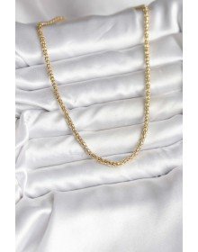14K Gold Color Plated Pipe Chain Model CM Women's Necklace