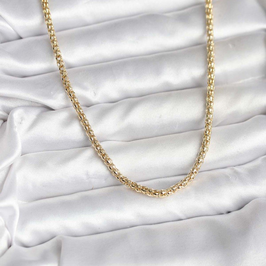 14K Gold Color Plated Pipe Chain Model CM Women s Necklace 14K Gold Color Plated Pipe Chain Model CM Women s Necklace