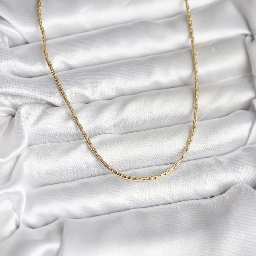 14K Gold Color Plated Thin Chain Model CM Women s Necklace