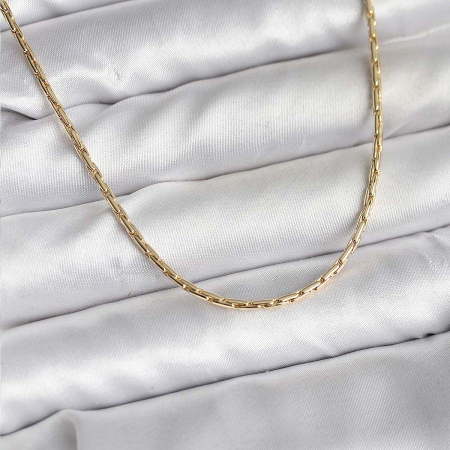 14K Gold Color Plated Thin Chain Model CM Women s Necklace