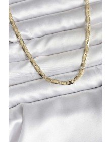 14K Gold Color Plated Plate Crush Model Chain CM Women's Necklace