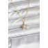 Brass Gold Color Chain Star Model Women's Necklace