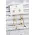 Lotus Model Gold Color Brass Pendant Women's Earrings