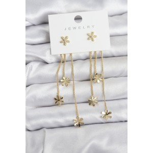 Daisy Model Gold Color Brass Pendant Women's Earrings