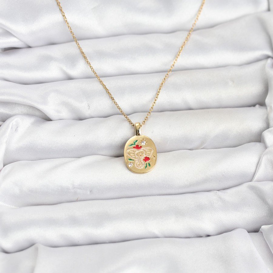 316L Steel Chain Gold Color Women s Necklace with Elephant Figure