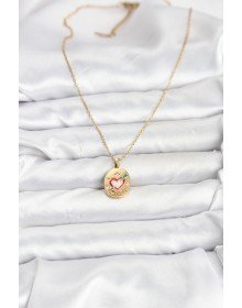 316L Steel Chain Gold Color Heart Figured Women's Necklace