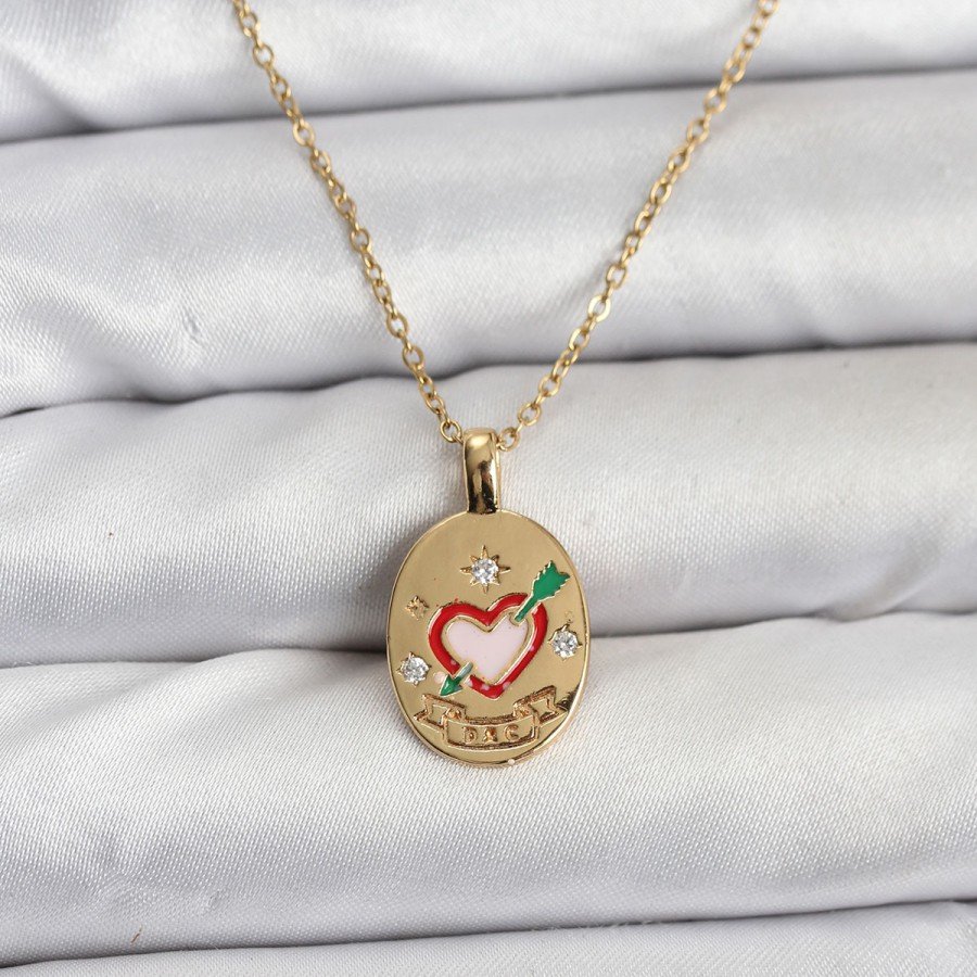 316L Steel Chain Gold Color Heart Figured Women s Necklace
