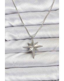 316L Steel Chain Silver Color Pole Star Model 60 cm Chain Women's Necklace