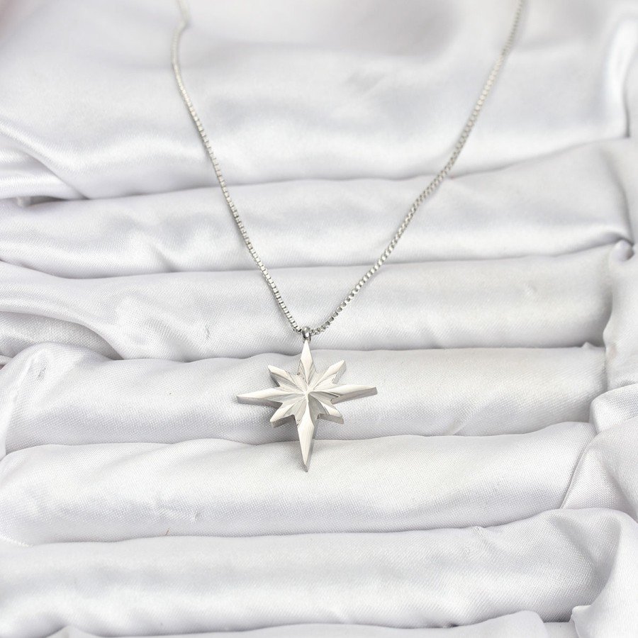 316L Steel Chain Silver Color Pole Star Model 60 cm Chain Women s Necklace 316L Steel Chain Silver Color Pole Star Model 60 cm Chain Women s Necklace