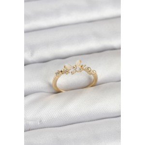Butterfly Model Gold Color Brass Women's Ring Butterfly Model Gold Color Brass Women's Ring