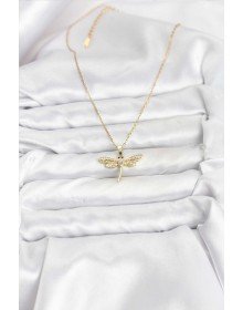 316L Steel Chain Gold Color Dragonfly Model Women's Necklace