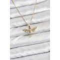 316L Steel Chain Gold Color Dragonfly Model Women s Necklace