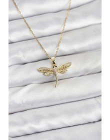 316L Steel Chain Gold Color Dragonfly Model Women's Necklace