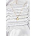 316L Steel Chain Gold Color Zircon Stone Clover Model Women s Necklace