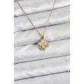 316L Steel Chain Gold Color Zircon Stone Clover Model Women s Necklace
