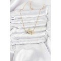 316L Steel Chain Gold Color Zircon Stone Butterfly Model Women s Necklace