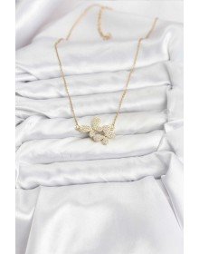 316L Steel Chain Gold Color Zircon Stone Butterfly Model Women's Necklace