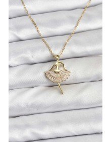 316L Steel Chain Gold Color Ballerina Model Women's Necklace