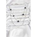 316L Steel Chain Silver Color Italian Chain Black Clover Model Women s Necklace