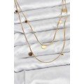 316L Steel Chain Gold Color Sequin Women s Necklace